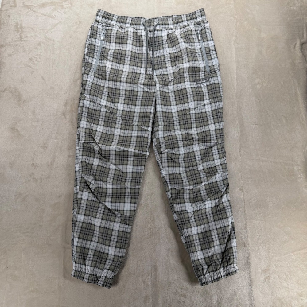 American Eagle Joggers Women Medium Green Plaid Excellent Nylon Mesh Lined Pants